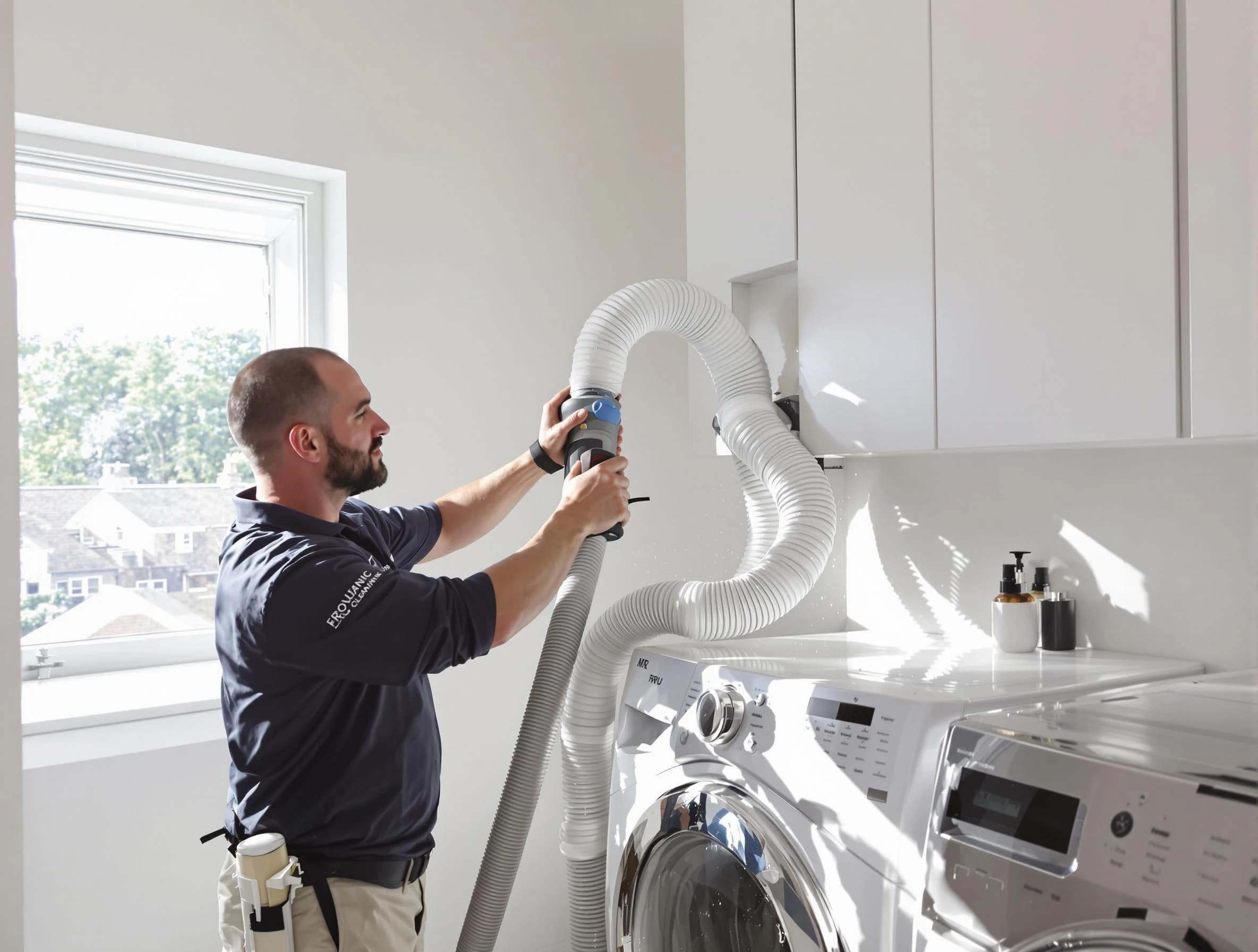 Certified Hemet Dryer Vent Cleaning technician performing dryer vent cleaning in Hemet