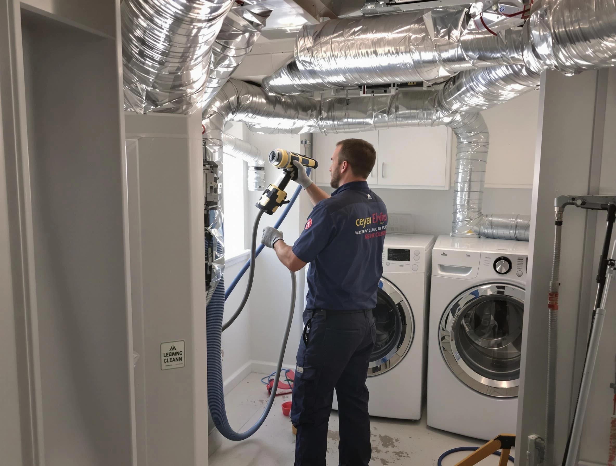 Hemet Dryer Vent Cleaning specialist using advanced equipment for thorough duct cleaning in Hemet